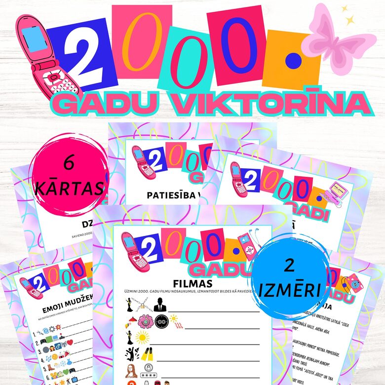 Spēle "2000. gadu viktorīna", digitāls PDF fails